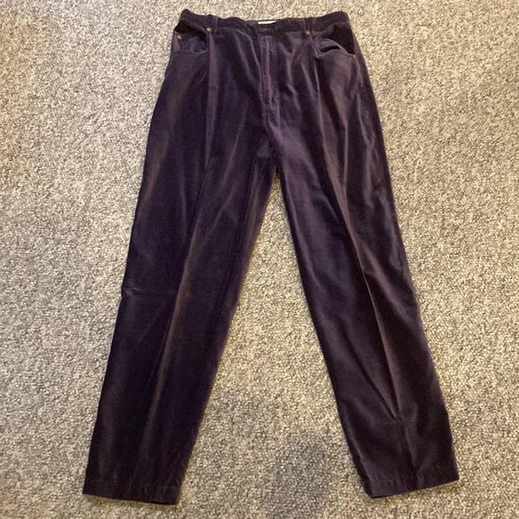 American Vintage Pants - Vintage Purple Velvet Straight Leg Pants